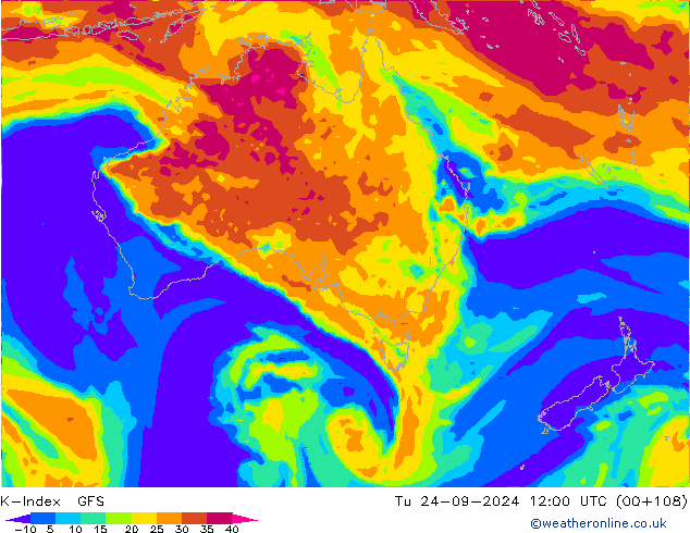 K-İndeksi GFS Sa 24.09.2024 12 UTC