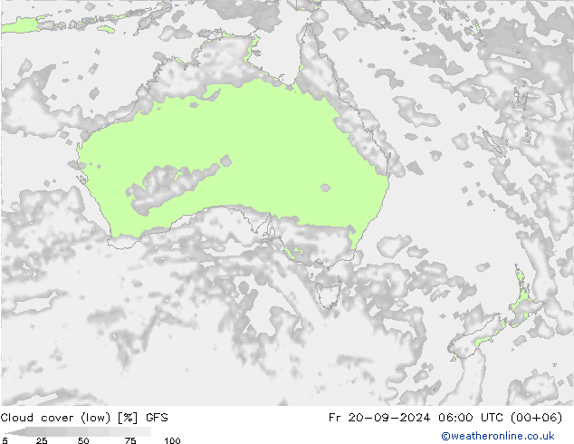 Cloud cover (low) GFS September 2024