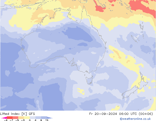 Lifted Index GFS September 2024