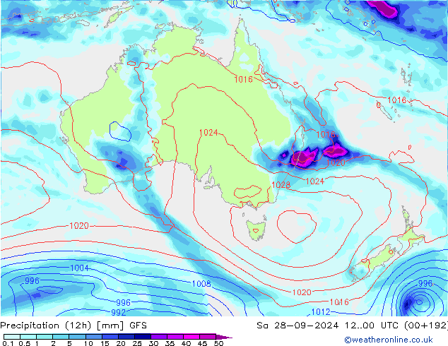 Nied. akkumuliert (12Std) GFS Sa 28.09.2024 00 UTC