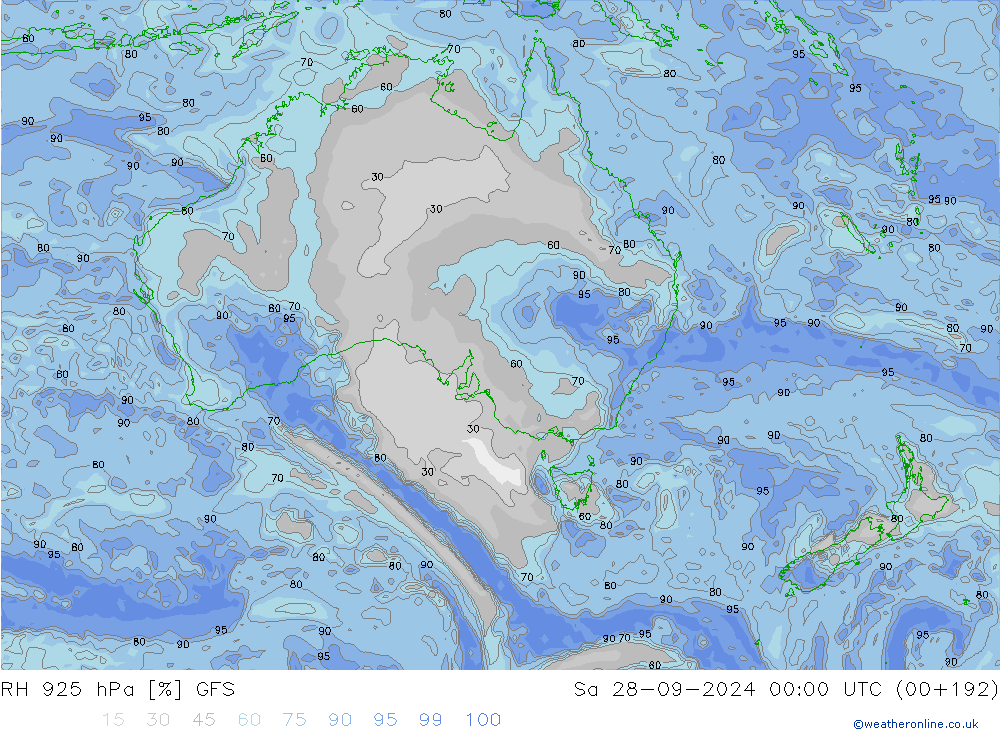 RH 925 hPa GFS Setembro 2024