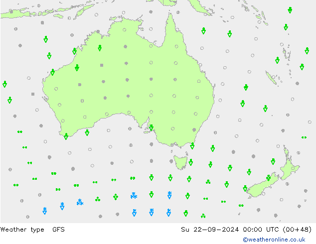 tipo de precipitação GFS Dom 22.09.2024 00 UTC