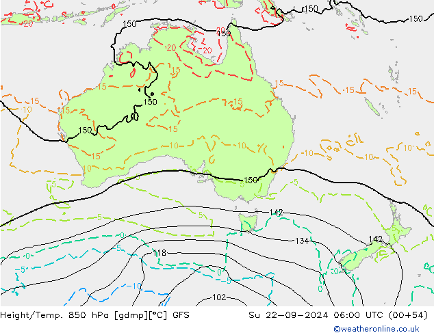 Z500/Rain (+SLP)/Z850 GFS Ne 22.09.2024 06 UTC