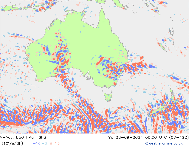 V-Adv. 850 hPa GFS za 28.09.2024 00 UTC