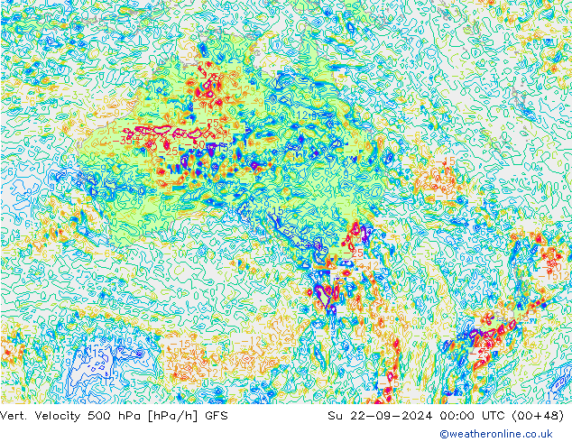 Vert. Velocity 500 hPa GFS  22.09.2024 00 UTC