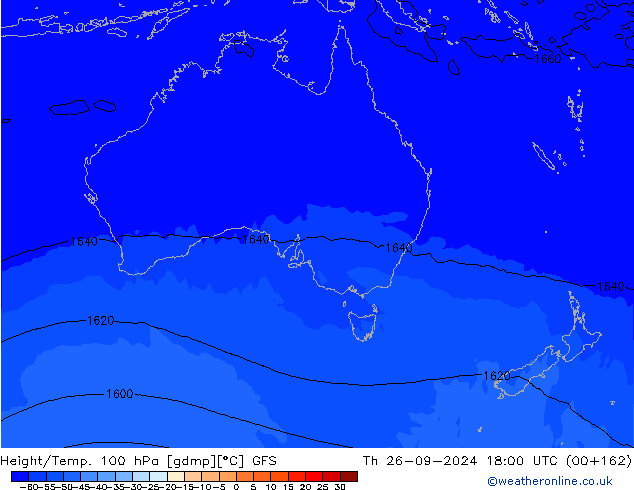 Hoogte/Temp. 100 hPa GFS do 26.09.2024 18 UTC