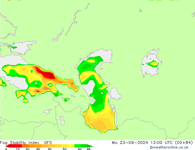 Fog Stability Index GFS Mo 23.09.2024 12 UTC