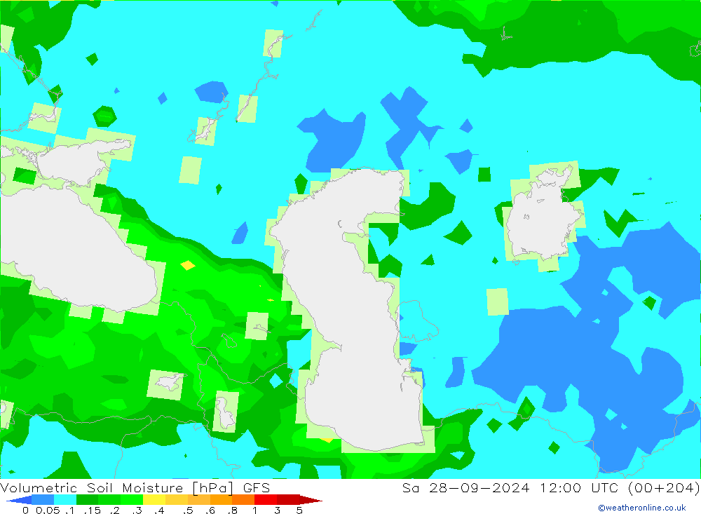 Volumetric Soil Moisture GFS sam 28.09.2024 12 UTC