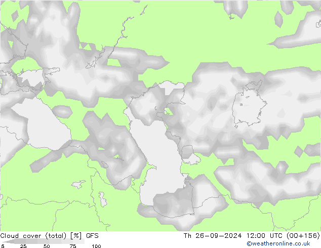 Bulutlar (toplam) GFS Per 26.09.2024 12 UTC