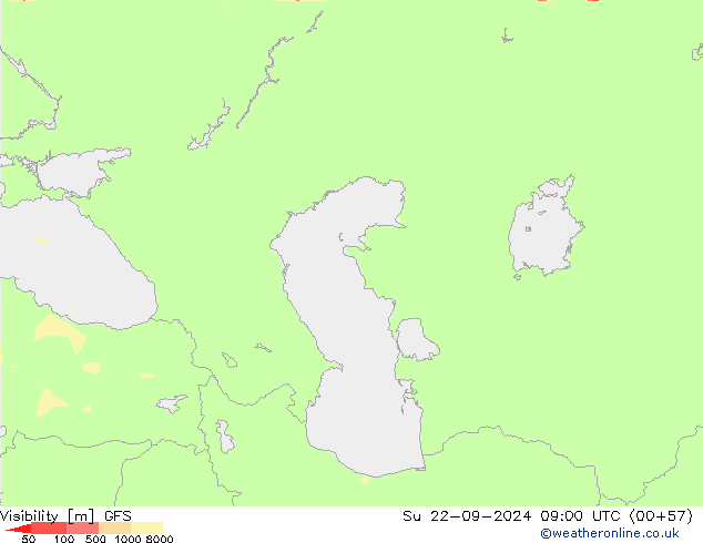 Visibility GFS Su 22.09.2024 09 UTC