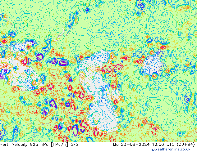 Vert. Velocity 925 hPa GFS Mo 23.09.2024 12 UTC