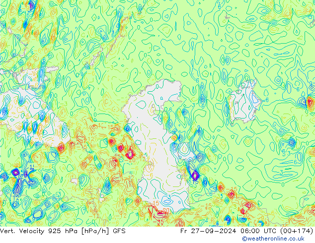 Vert. Velocity 925 hPa GFS pt. 27.09.2024 06 UTC