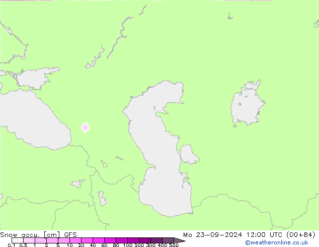 Snow accu. GFS Mo 23.09.2024 12 UTC