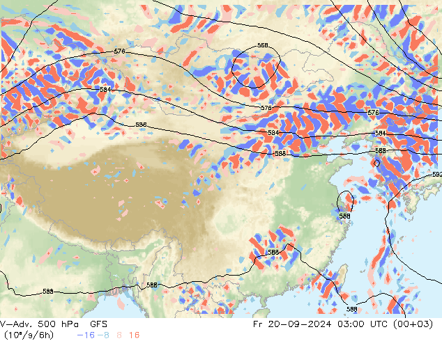 V-Adv. 500 hPa GFS Sex 20.09.2024 03 UTC