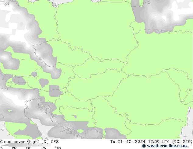 Nubi alte GFS mar 01.10.2024 12 UTC