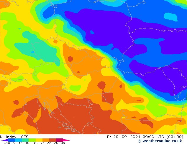 K-Index GFS Pá 20.09.2024 00 UTC