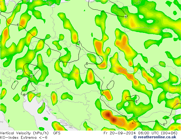 Convection-Index GFS ven 20.09.2024 06 UTC