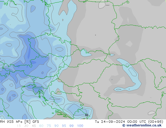 RH 925 hPa GFS Di 24.09.2024 00 UTC