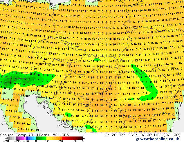 Topraküstü en düşük Sıc. GFS Cu 20.09.2024 00 UTC