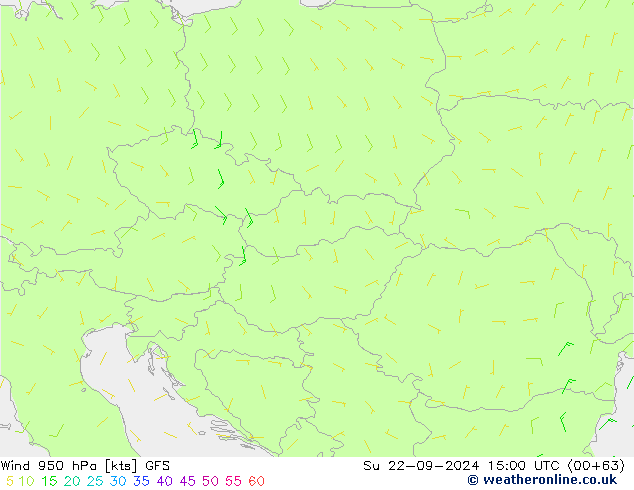 Vent 950 hPa GFS dim 22.09.2024 15 UTC