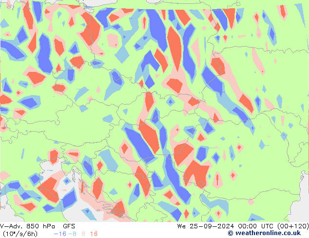 V-Adv. 850 hPa GFS Çar 25.09.2024 00 UTC