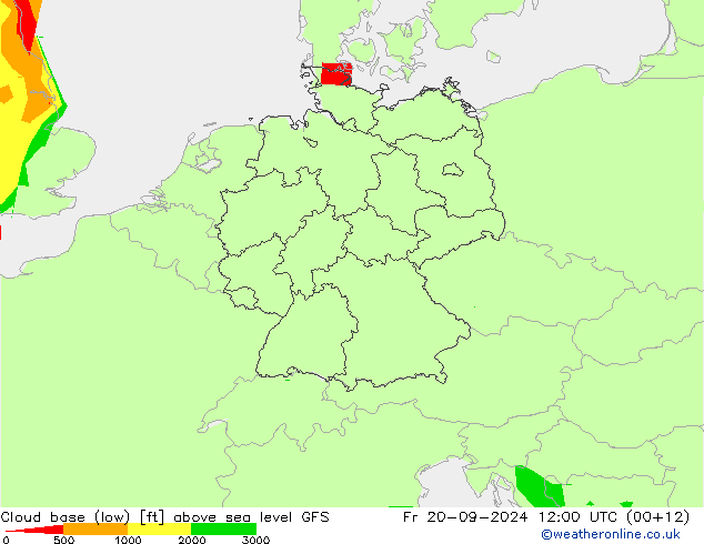 Cloud base (low) GFS Fr 20.09.2024 12 UTC