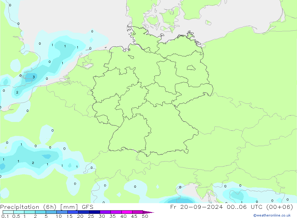 Z500/Rain (+SLP)/Z850 GFS  20.09.2024 06 UTC