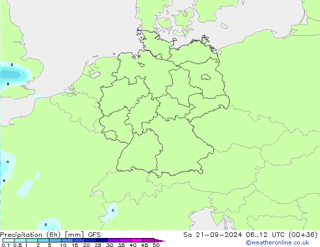 Precipitación (6h) GFS septiembre 2024