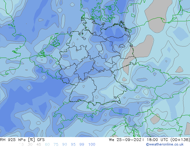 RH 925 hPa GFS Settembre 2024