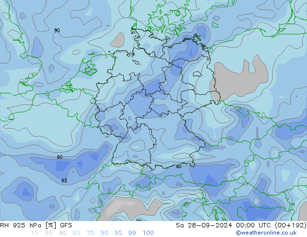 925 hPa Nispi Nem GFS Cts 28.09.2024 00 UTC