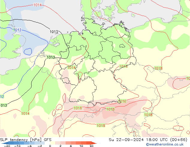 тенденция давления GFS Вс 22.09.2024 18 UTC