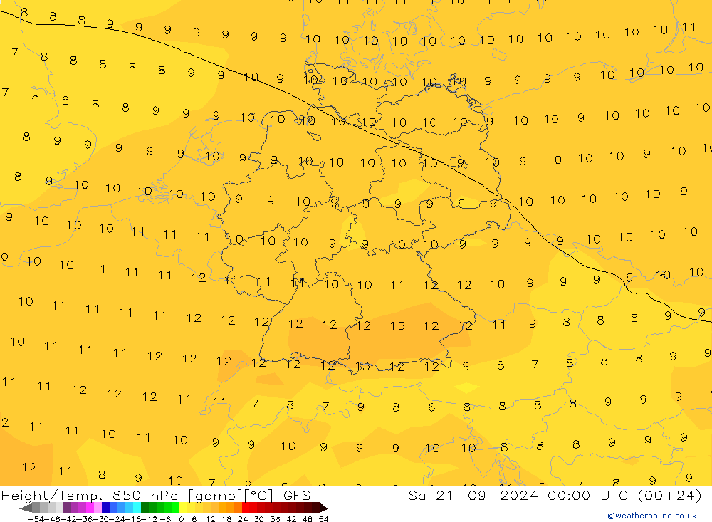 Z500/Rain (+SLP)/Z850 GFS So 21.09.2024 00 UTC