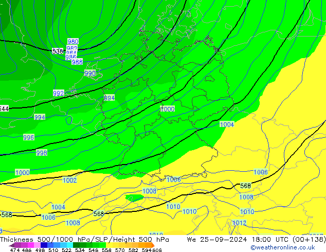 Thck 500-1000hPa GFS Září 2024