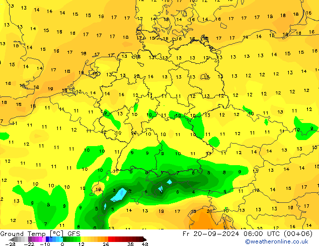 Ground Temp GFS Fr 20.09.2024 06 UTC