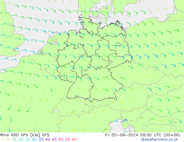 Prec 6h/Wind 10m/950 GFS Fr 20.09.2024 06 UTC