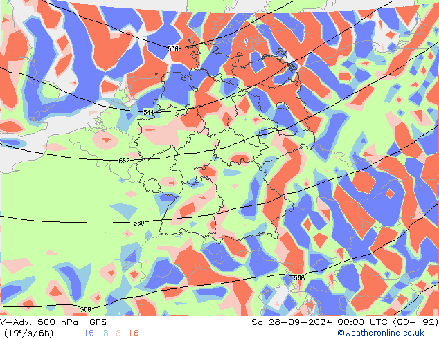 V-Adv. 500 hPa GFS sab 28.09.2024 00 UTC