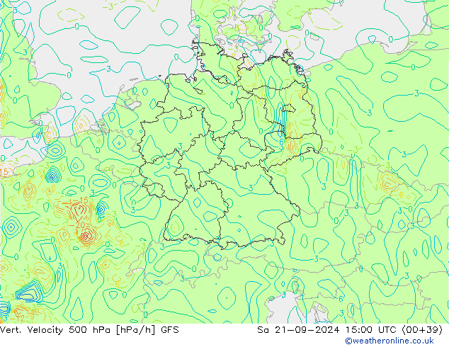 Vert. Velocity 500 hPa GFS Sa 21.09.2024 15 UTC