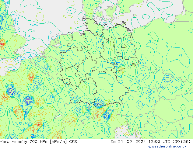 Vert. Velocity 700 hPa GFS  21.09.2024 12 UTC