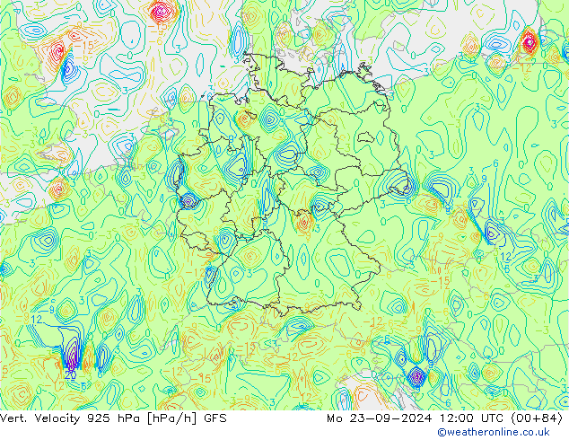 Vert. Velocity 925 hPa GFS Mo 23.09.2024 12 UTC