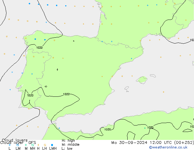 Cloud layer GFS Seg 30.09.2024 12 UTC