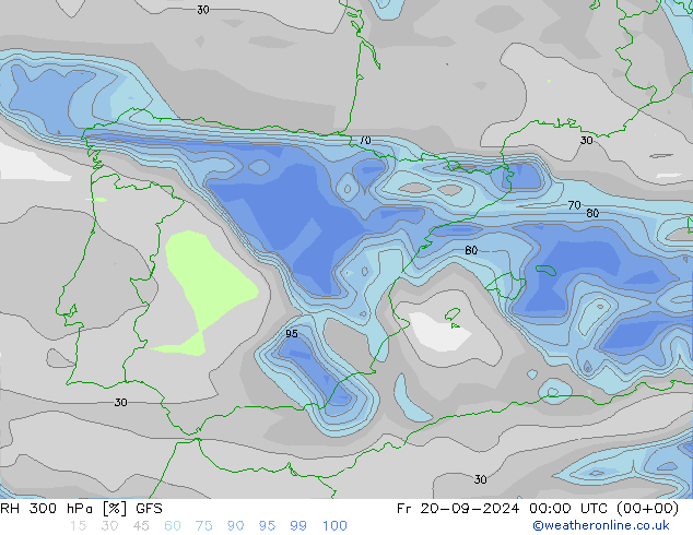 RH 300 hPa GFS Fr 20.09.2024 00 UTC