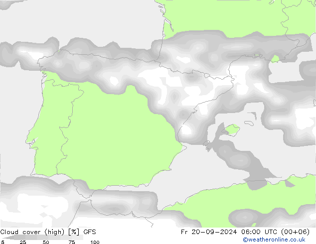 Nubi (alte,medie,basse) GFS ven 20.09.2024 06 UTC