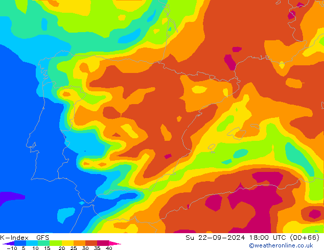 K-Index GFS Su 22.09.2024 18 UTC