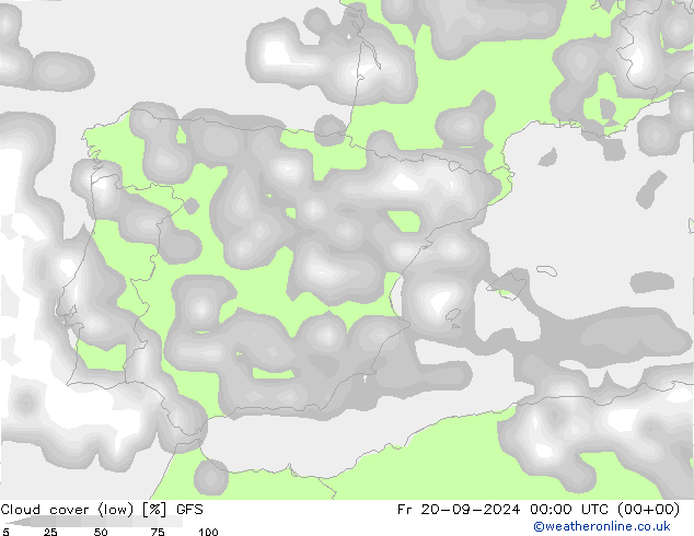 Bulutlar (düşük) GFS Cu 20.09.2024 00 UTC