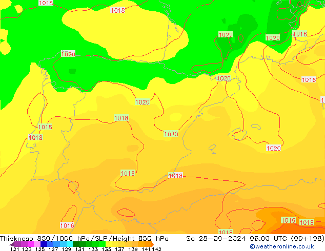 Thck 850-1000 hPa GFS Sáb 28.09.2024 06 UTC