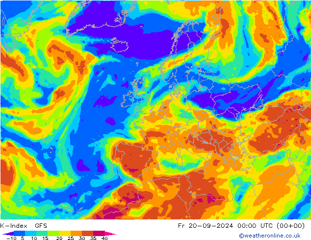 K-Index GFS Fr 20.09.2024 00 UTC