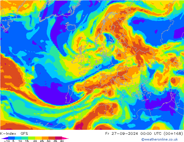 K-Index GFS Fr 27.09.2024 00 UTC