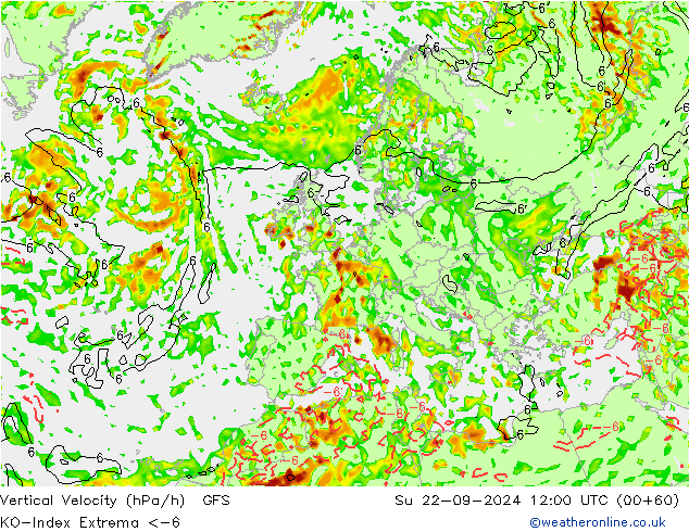 Convection-Index GFS Вс 22.09.2024 12 UTC