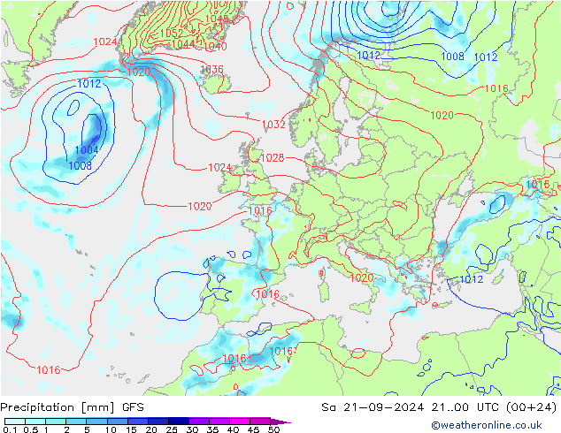 precipitação GFS Sáb 21.09.2024 00 UTC