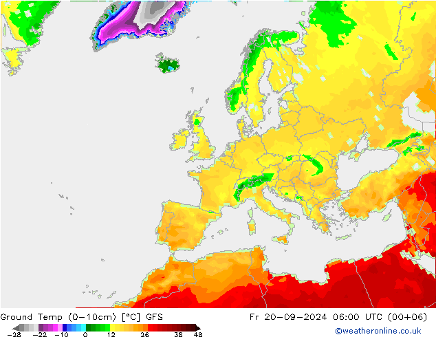 Temp. 10cm GFS vr 20.09.2024 06 UTC